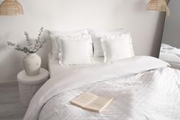 Highams Seersucker Duvet Set - White - double &pound;17