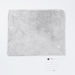 OHS Heated Fluffy Electric Blanket - Grey- &pound;46