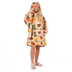 Adults Hoodie Blanket - Autumnal Print