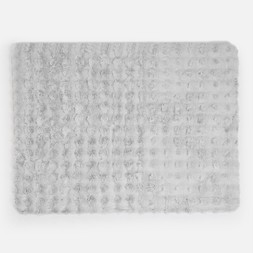 OHS Faux Fur Bubble Rug - Silver £27