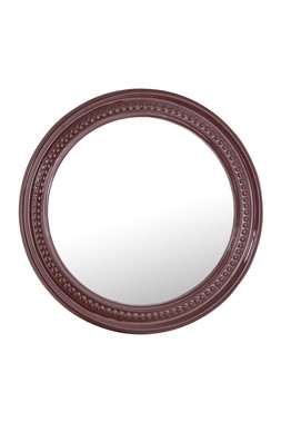Beaded Circular Mirror Burgundy