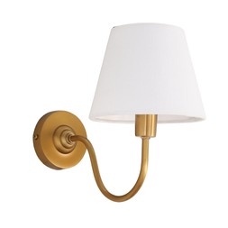 Hook Arm Wall Light With White Shade €125