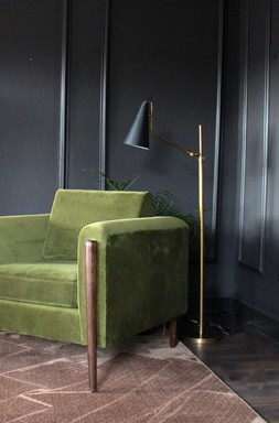 Floor Lamp with Black Cone Shade