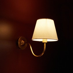 Brass Swan Neck Wall Light With White Shade