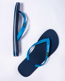 Mens Classic Brazil II Flip Flops Blue - £20