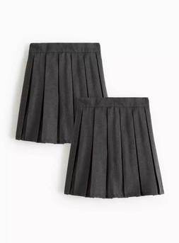 Tu-2 Pack Grey Permanent Pleat Skirts