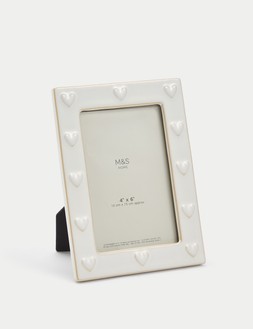M&S Ceramic Heart Photo Frame 4x6 Inch £9.50
