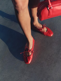 M&S Collection Red Bag £39.50, M&S Collection Elasticated Ballerina Red £29.50