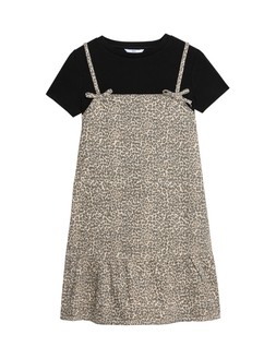 M&S 2pc Leopard Print Denim Dress Outfit (2-16 Yrs) £26 - £28