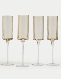M&S SET OF 4 RIBBED FLUTES &pound;20